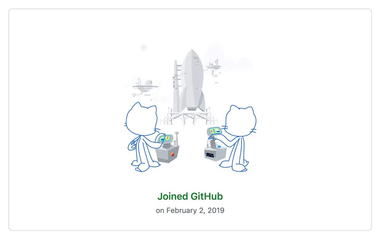 The screenshot of when I joined GitHub